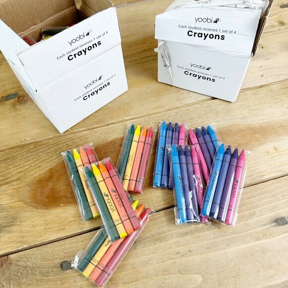NIB Yoobi Crayons Bulk Students Classroom Teacher Colors 30 Sets 240 Crayons - Picture 1 of 6